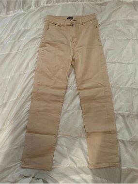 Express Beige Straight-Leg Jeans